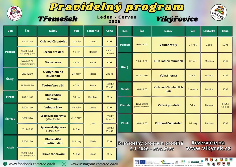 Pravidelný program - jaro 2026