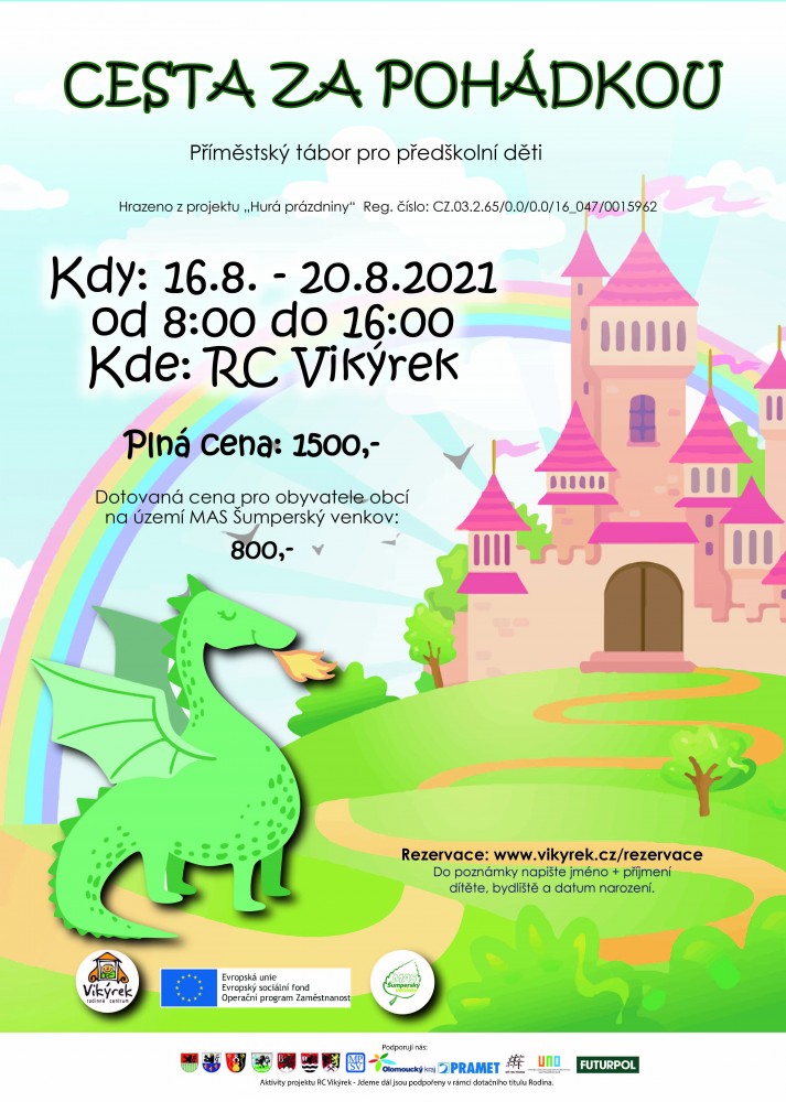 Letní příměstský tábor - Cesta za pohádkou 16. - 20.8.2021