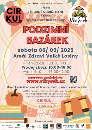  Podzimní bazárek 6.9.2025(kapacita naplněna)