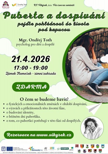  Puberta a dospívání -pojďte pohlédnout do života pod kapucou 21.4.2026