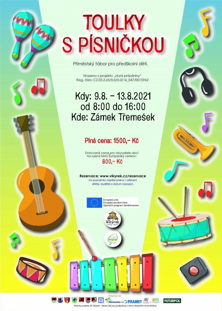 Letní příměstský tábor - Toulky s písničkou 9. - 13.8.2021